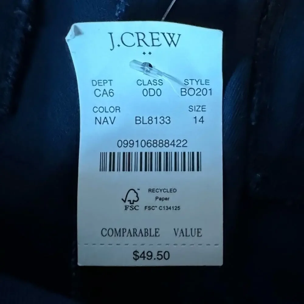 J.Crew Factory Dark Blue Shorts Women's Size 14 - NWT